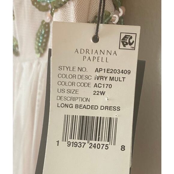 NWT ADRIANNA PAPELL DRESS GOWN 22W MOTHER OF THE BRIDE BRIDESMAID FORMAL EVENING - Picture 4 of 13